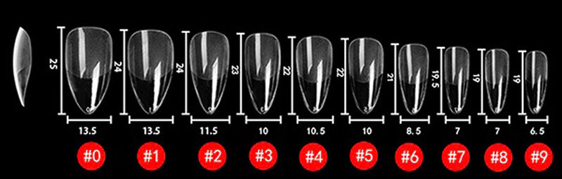 Soft Gel Nail Tips Almond Shape (pose américaine) 500 en coffret