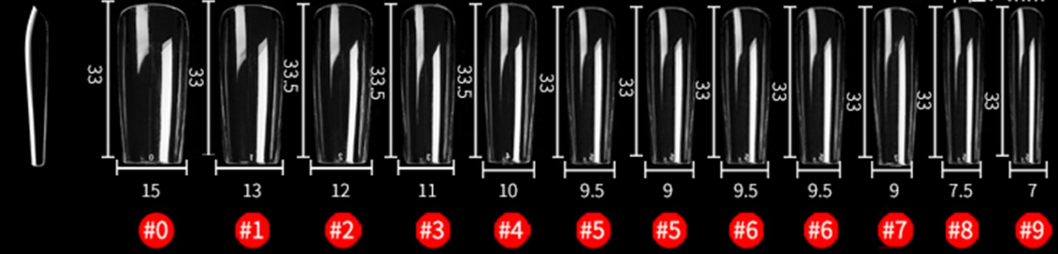 Soft Gel Nail Tips Long Square Shape (pose américaine) 500 en coffret