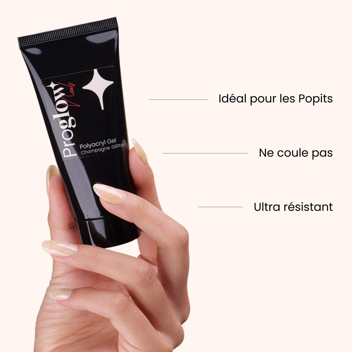 Polyacryl Gel Champagne Glitter 50ml