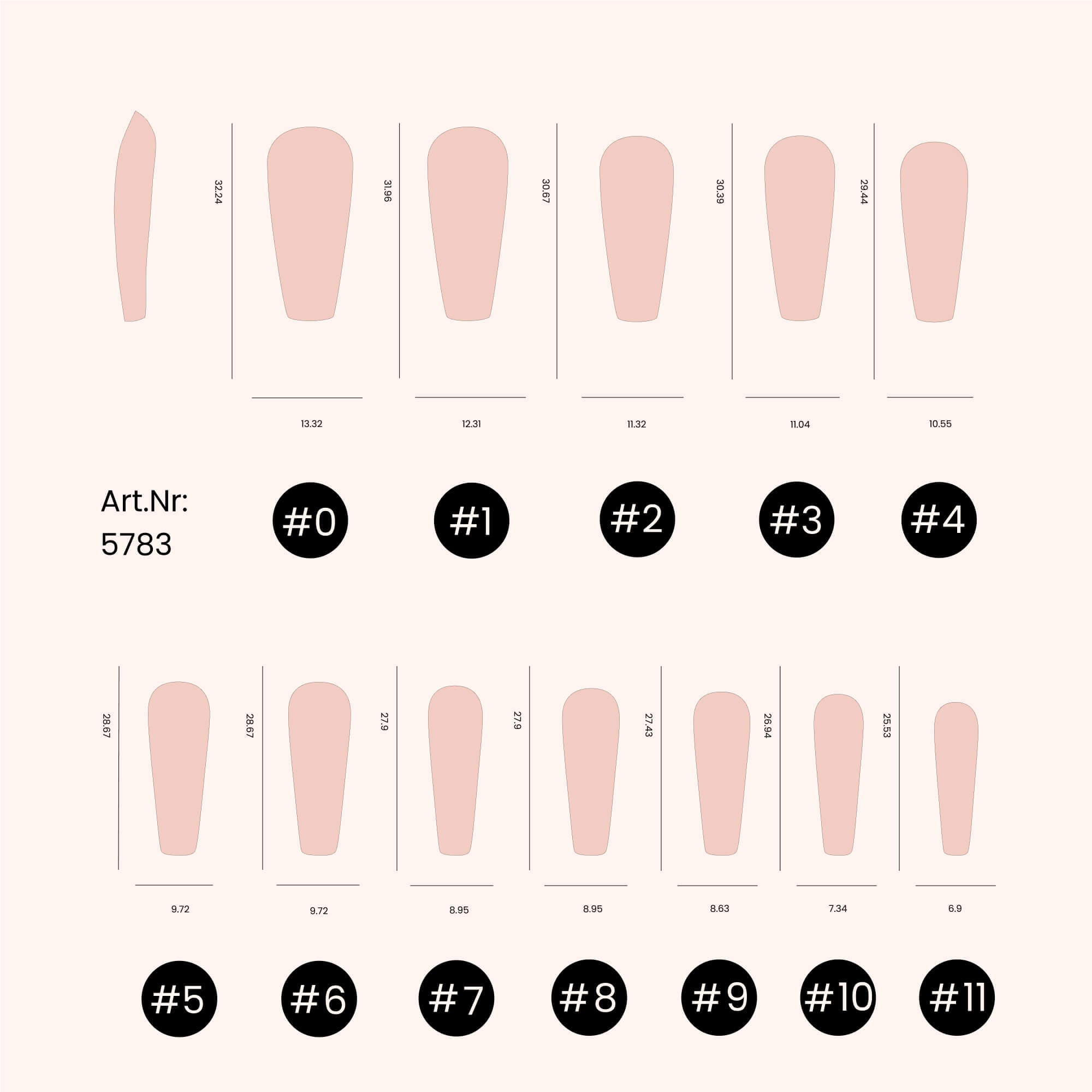 Soft Gel Nail Tips Coffin Shape Sweet Rose 120 en coffret