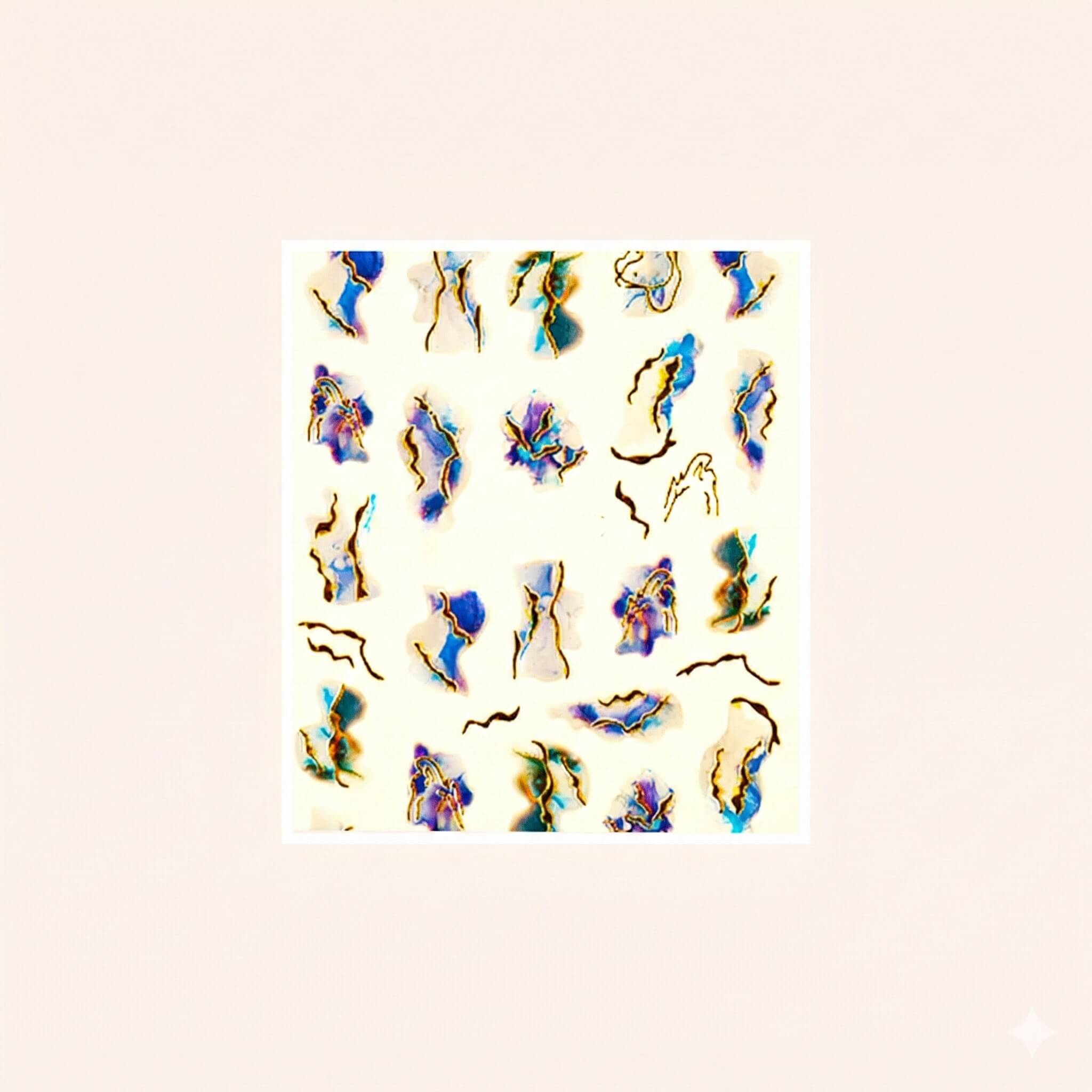 5D Sticker Golden Blue Marble