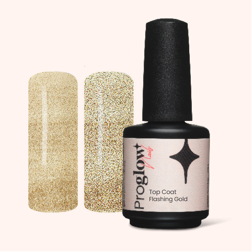 Gel Polish VSP Flashing Gold Top Coat - No Wipe