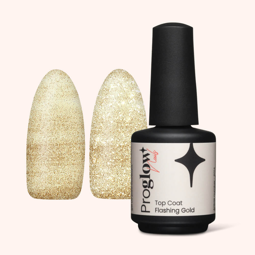 Gel Polish VSP Flashing Gold Top Coat - No Wipe