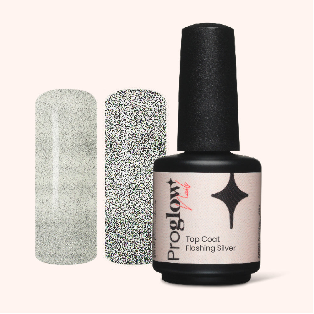 Gel Polish VSP Flashing Silver Top Coat - No Wipe