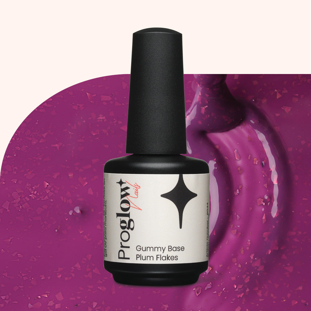 Gel Polish VSP Gummy Base Plum Golden Flakes