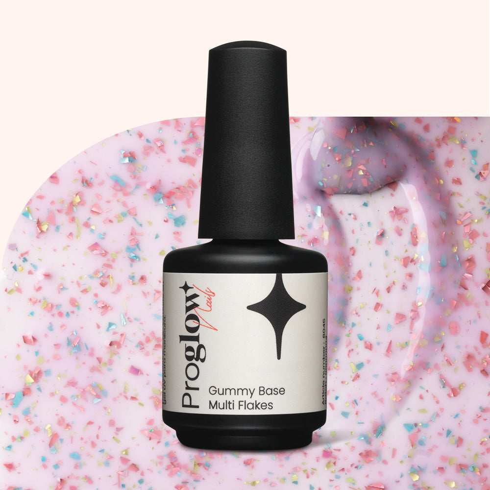 Gel Polish VSP Gummy Base Milky Rose Multi Flakes