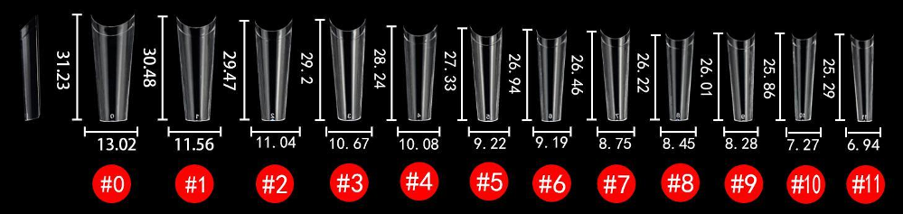 Nail Tips C-Curve Coffin natural 500 pcs