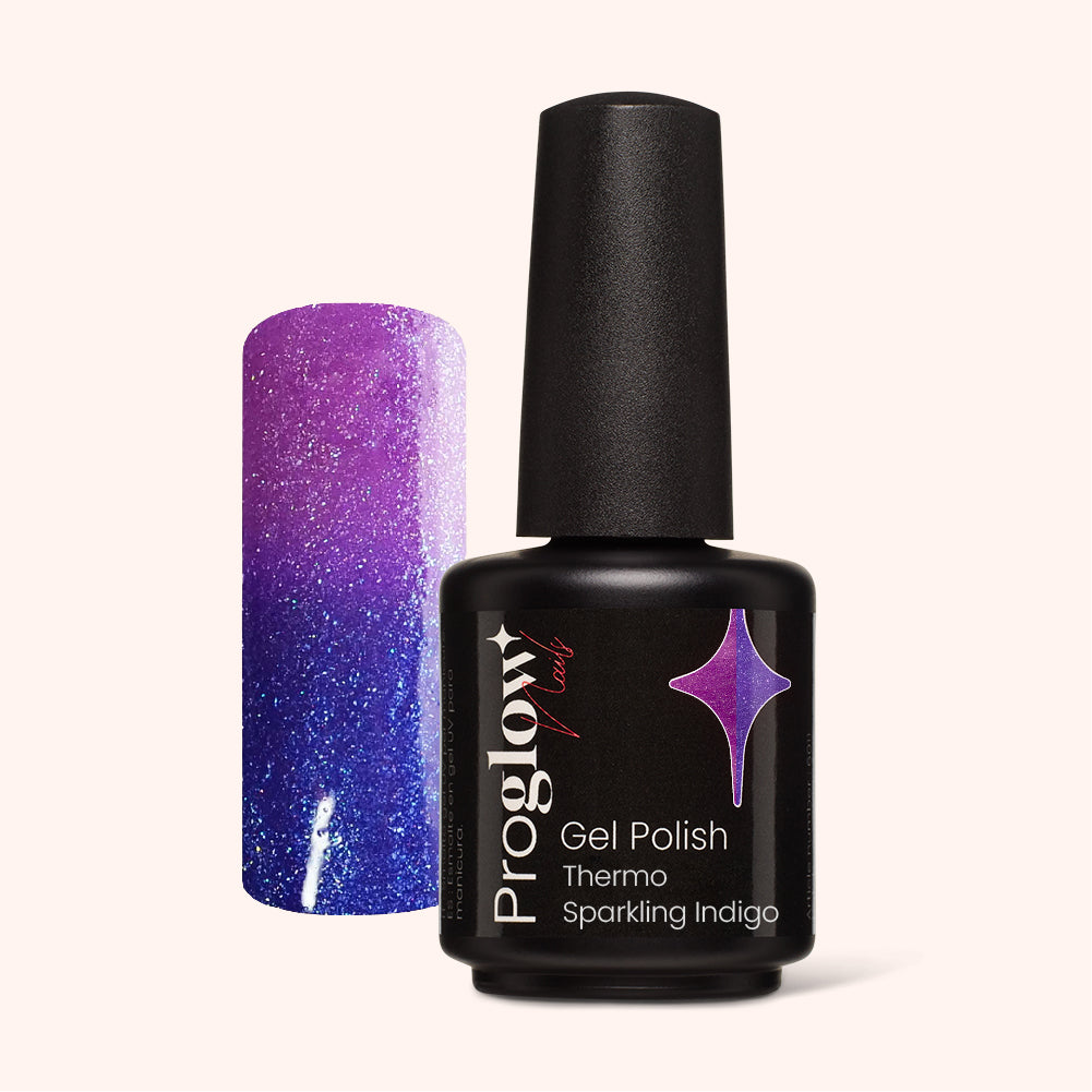 Vernis Semi-Permanent Thermo Effet Indigo Étincelant