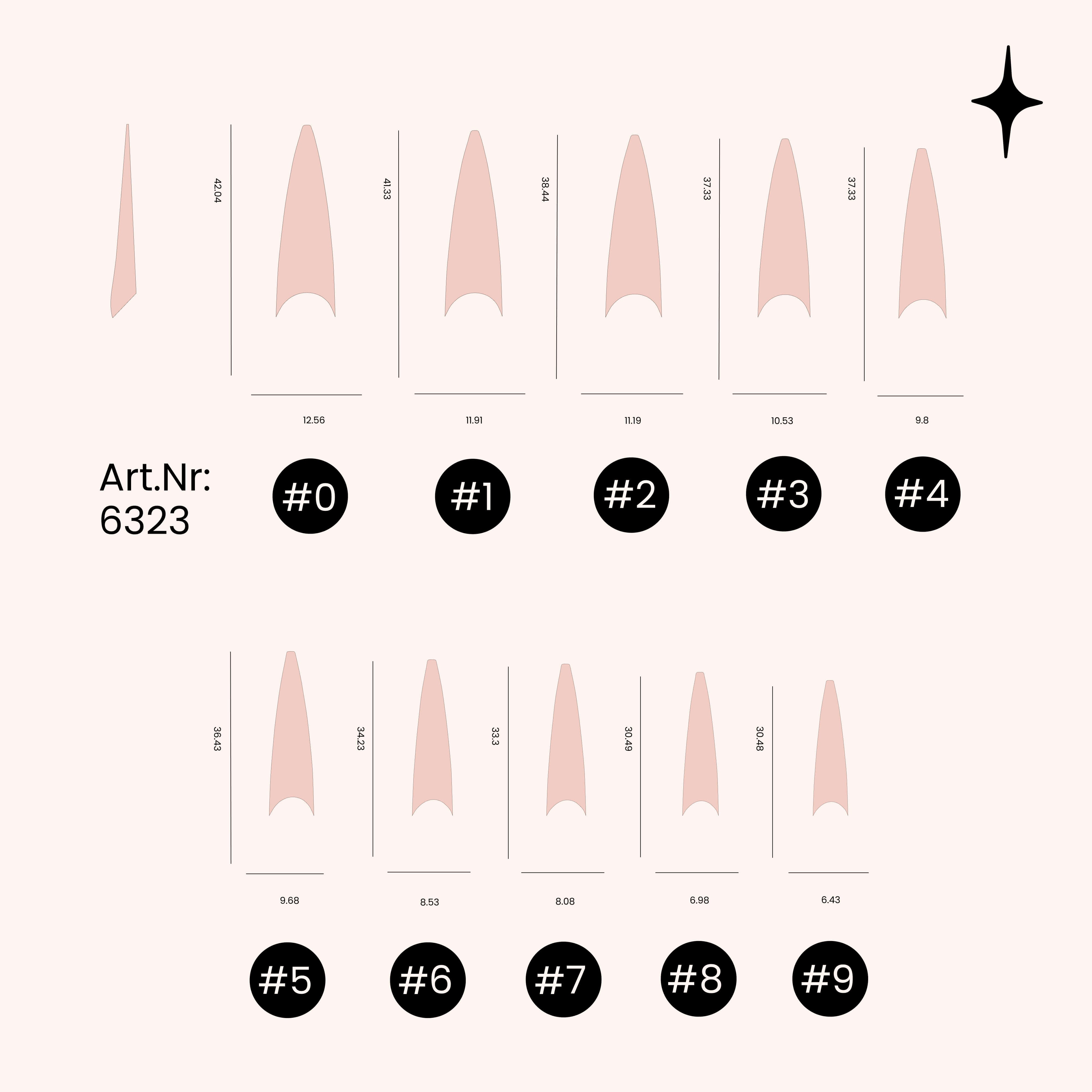 Nail Tips C-Curve Stiletto Small Size