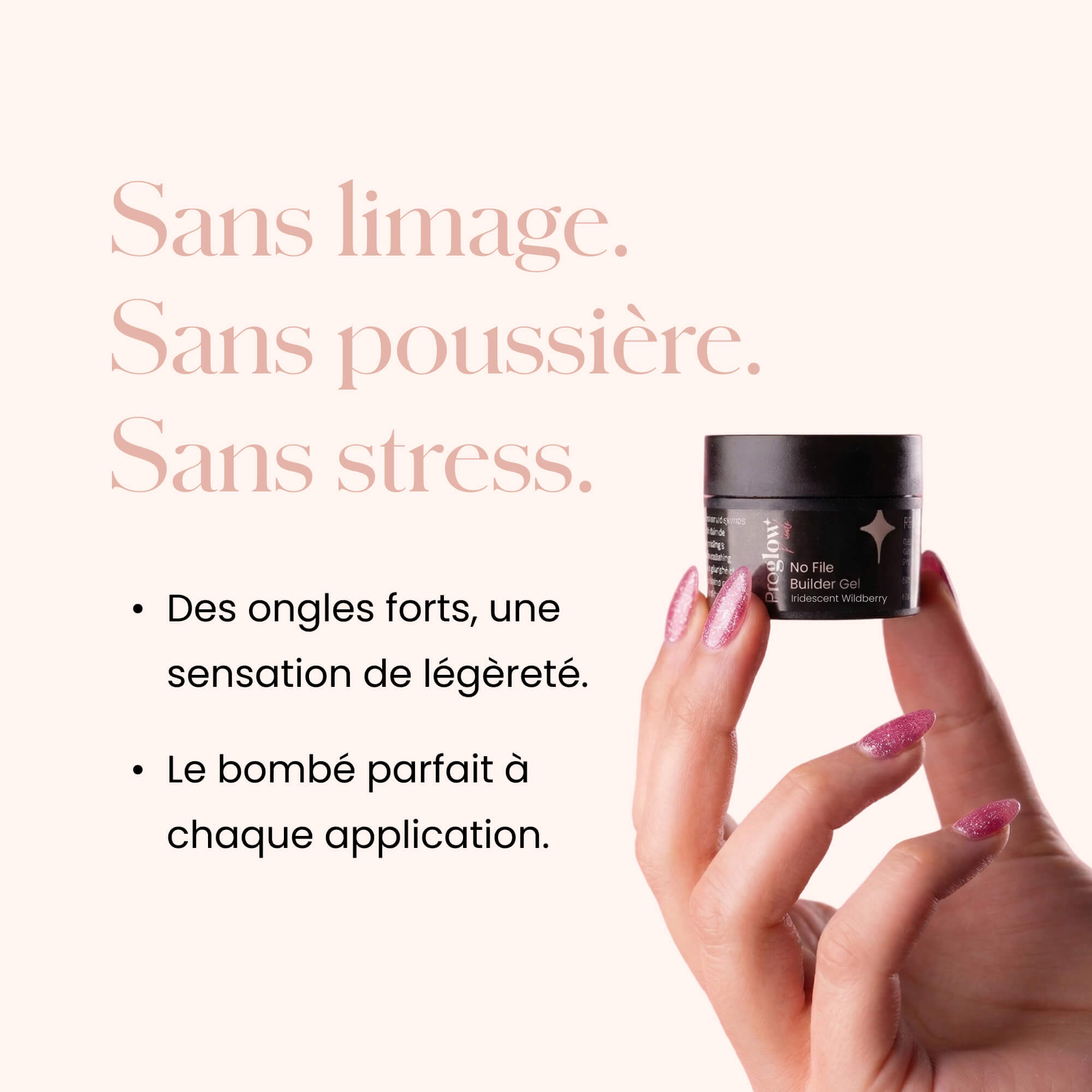 No File Builder Gel - sans Limage - Iridescent Wildberry