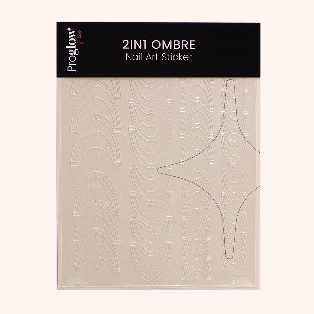 2in1 Ombre Nail Art Sticker - French Medium