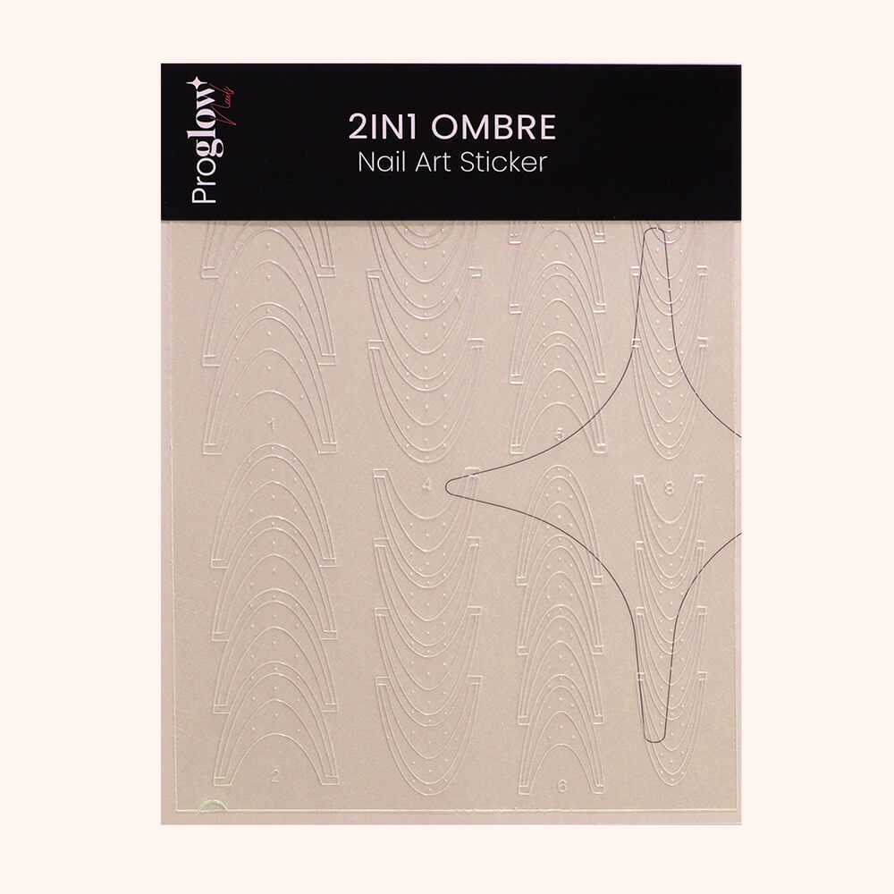 2in1 Ombre Nail Art Sticker - French Long