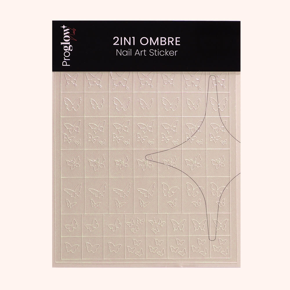 2in1 Ombre Nail Art Sticker - Butterfly