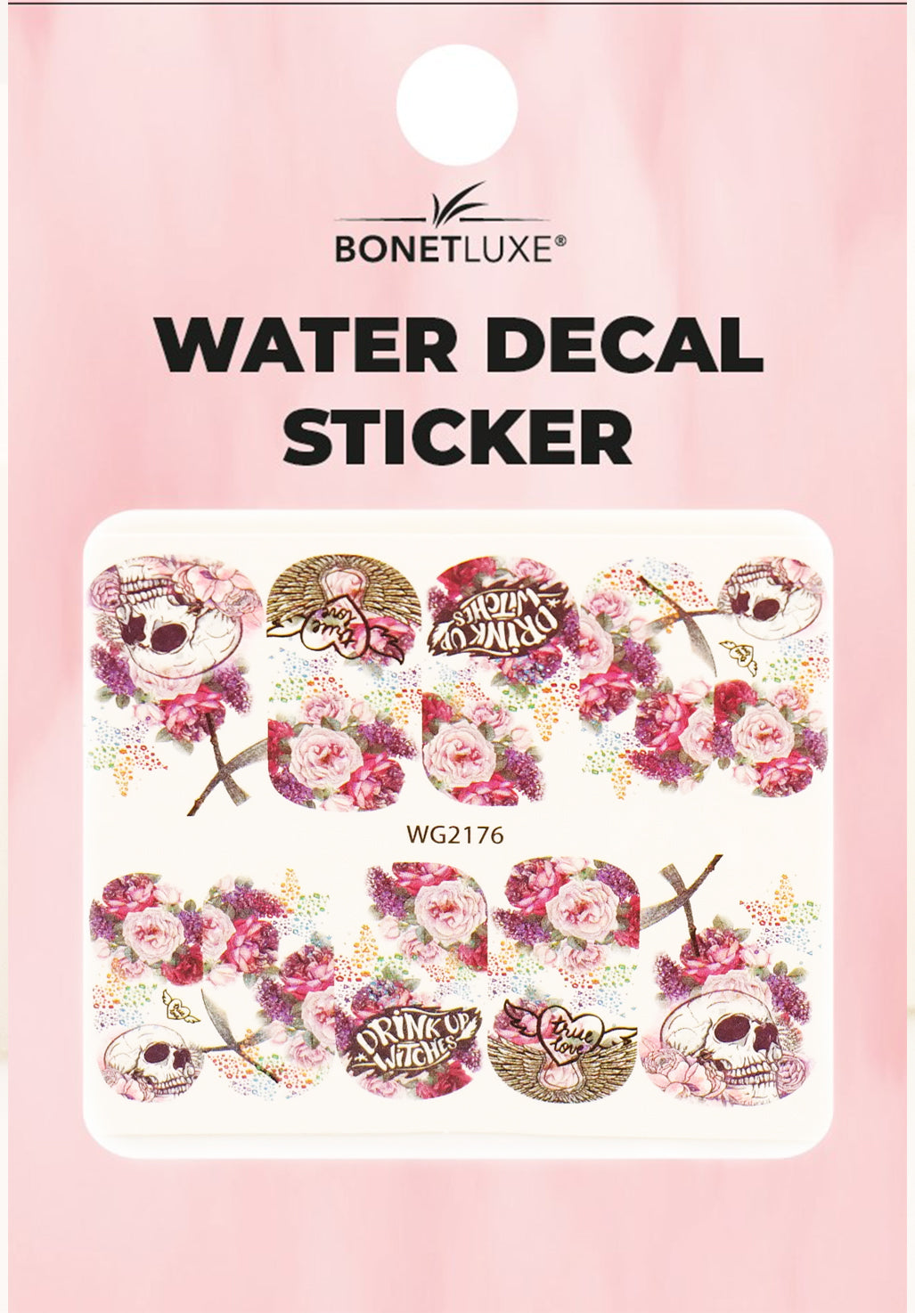 Water Decal Skull Roses 1