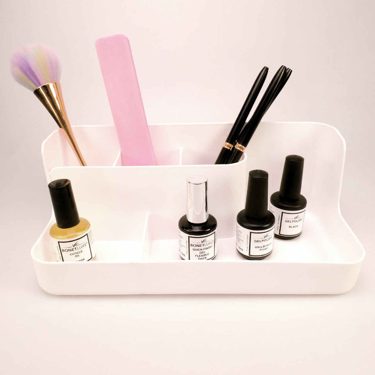 Boîte de rangement blanche pour matériel de manucure "grand modèle"