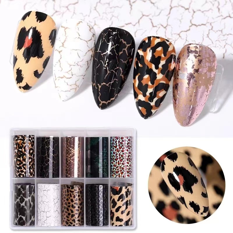 Nail Art Transfer Foil Set Snakeskin & Cracked