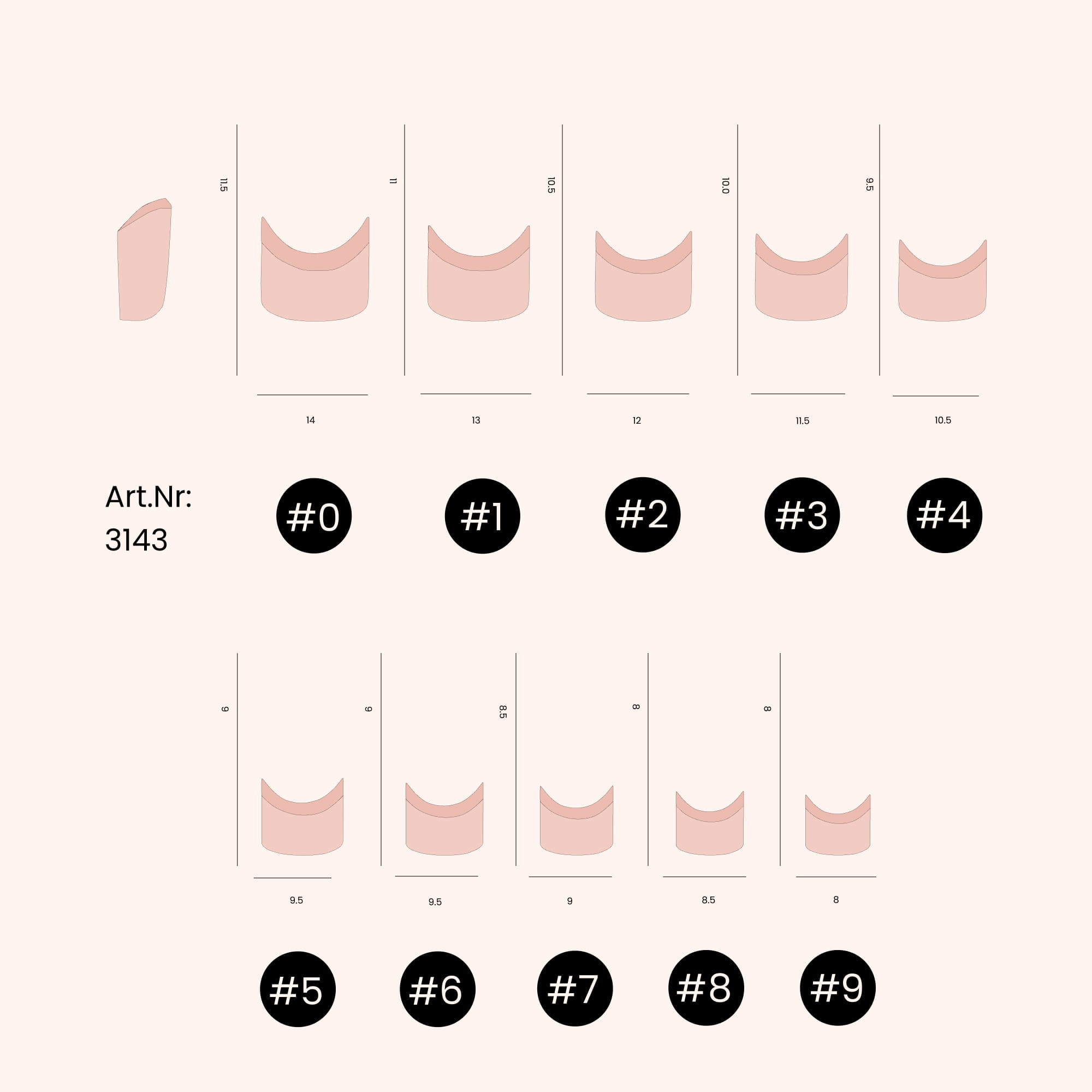 Capsules pour orteils couleur naturelle (500 pièces)