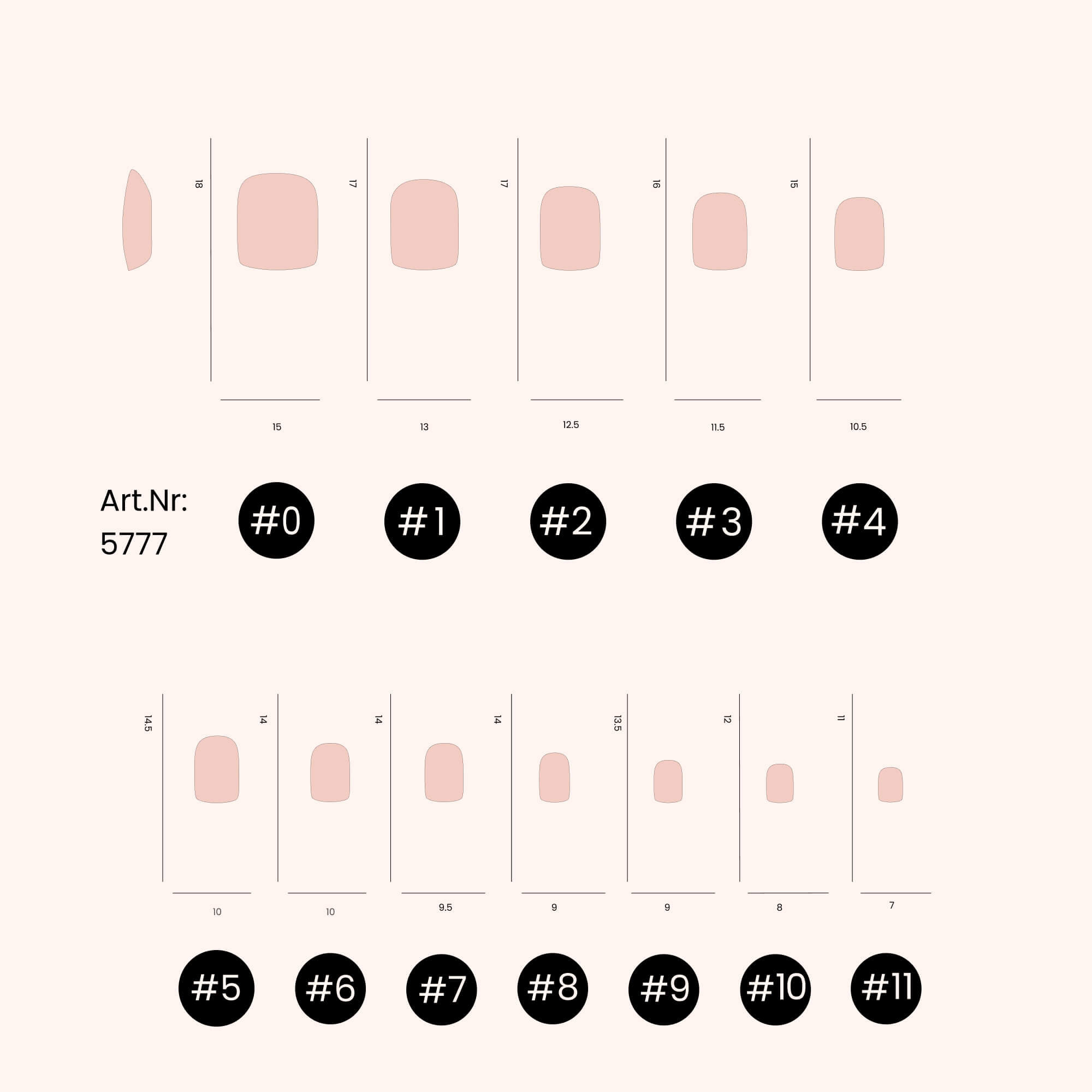 Soft Gel Nail Tips Large Short Square Shape 504 en coffret