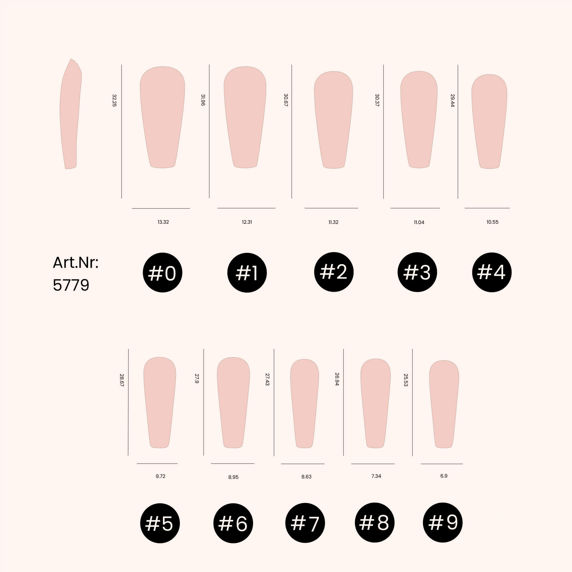 Soft Gel Nail Tips Coffin Shape Baby Rose 120 en coffret