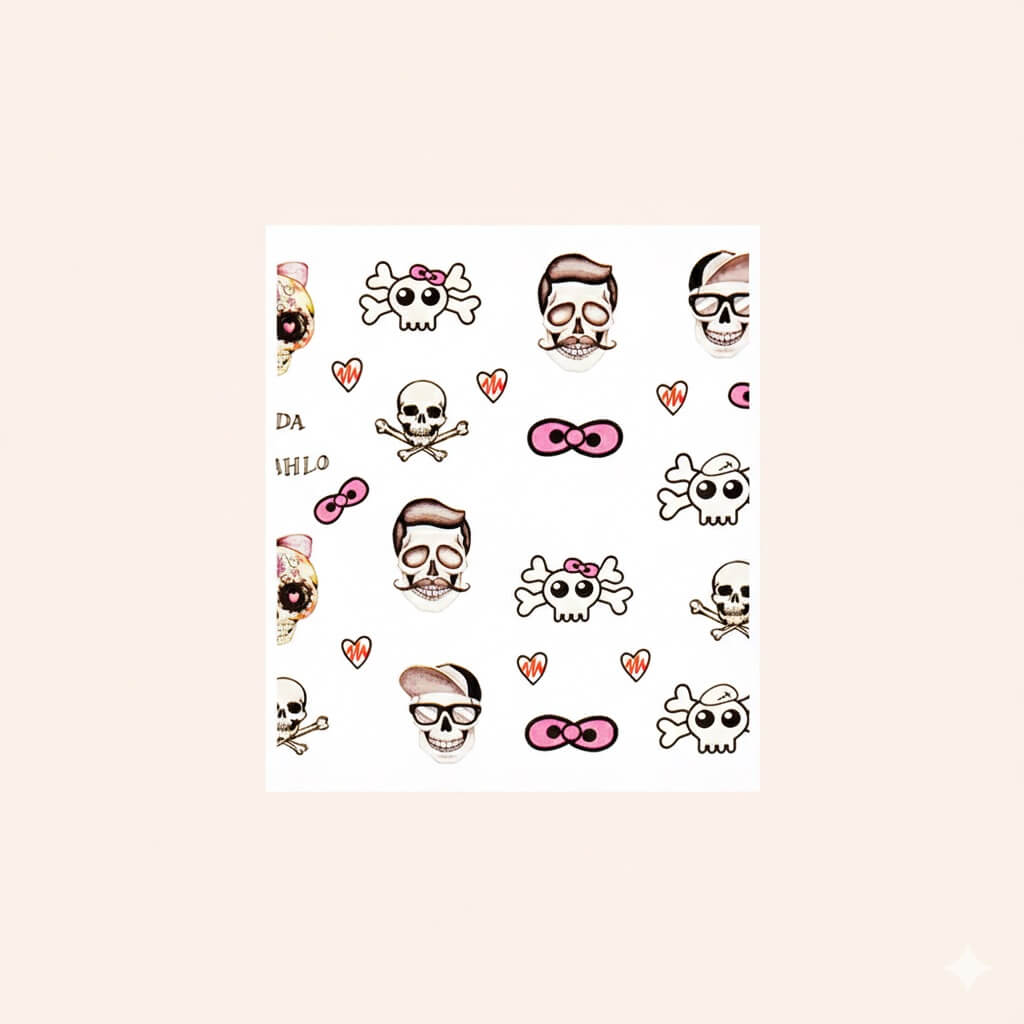 Water Decal Girly Skull