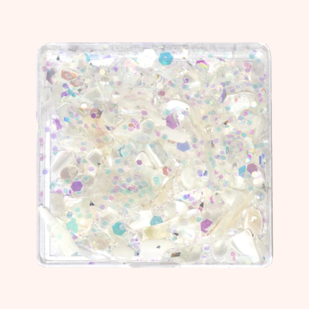 Nail Art Éclats de coquillage blanc nacré