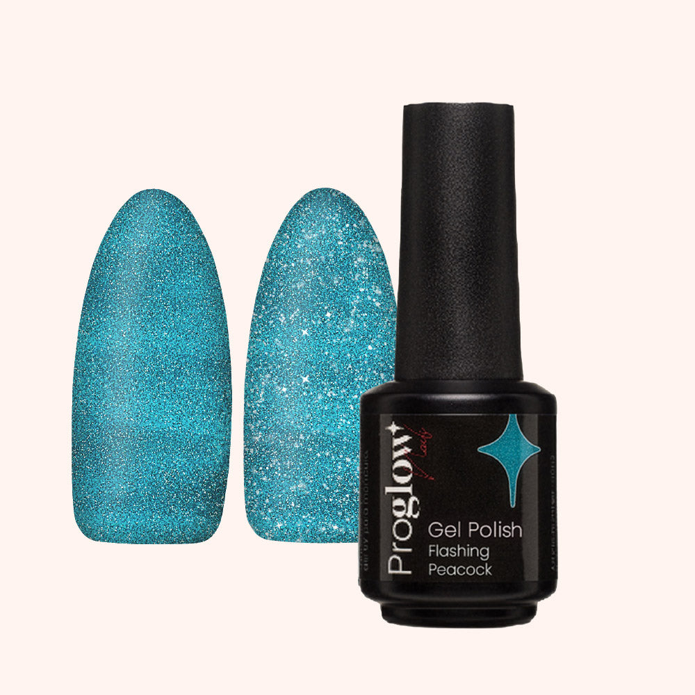 Gel Polish Flashing Blue Peacock