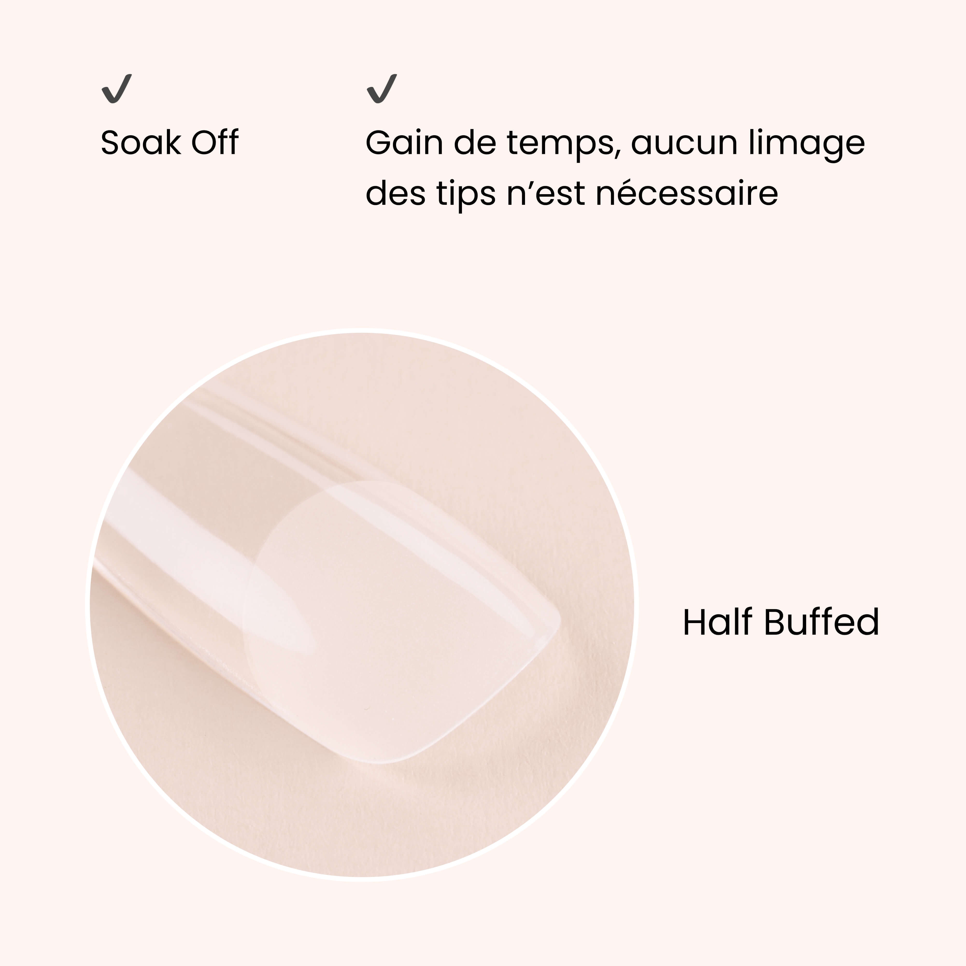 Soft Gel Nail Tips Half Buffed Square Shape 500