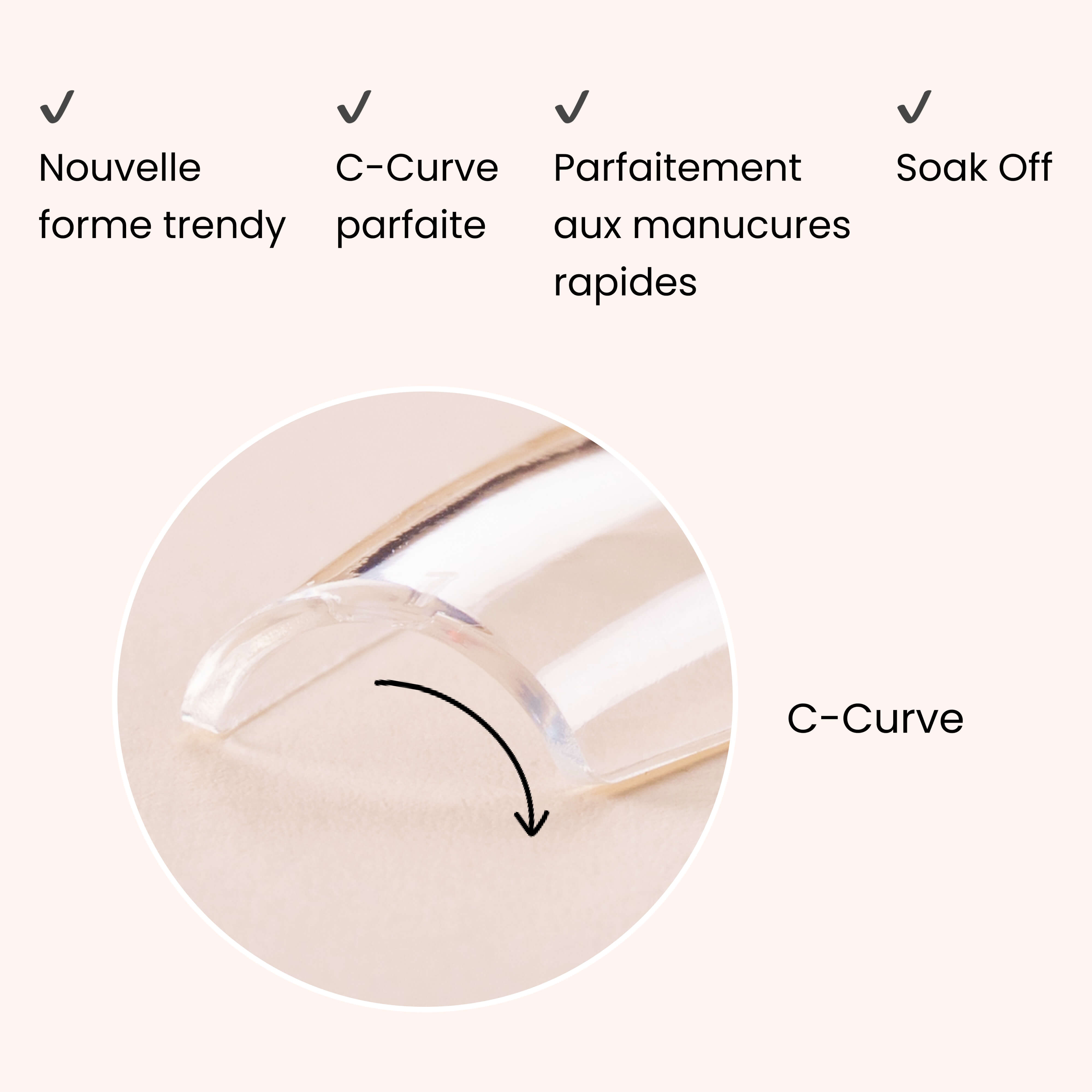 Soft Gel Nail Tips C-Curve Medium Almond 600