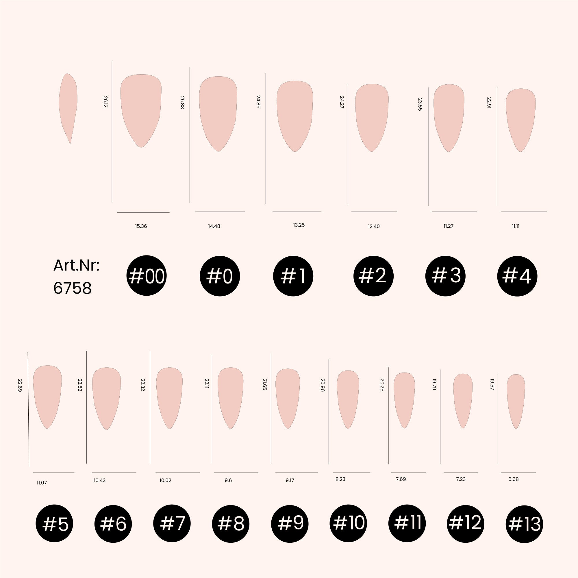 Soft Gel Nail Tips C-Curve Medium Stiletto 600