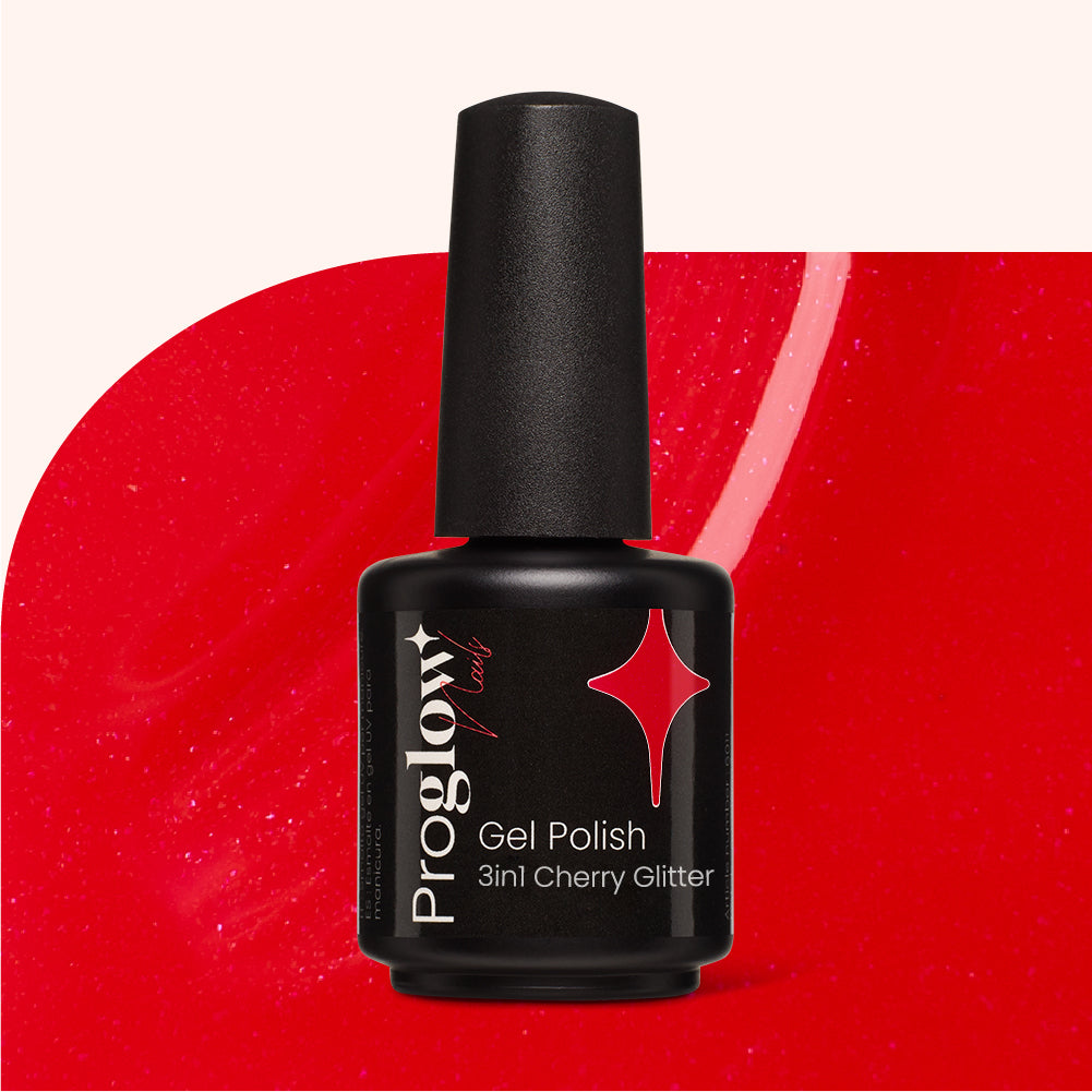 Gel Polish VSP 3-in-1 No Wipe Cherry Glitter