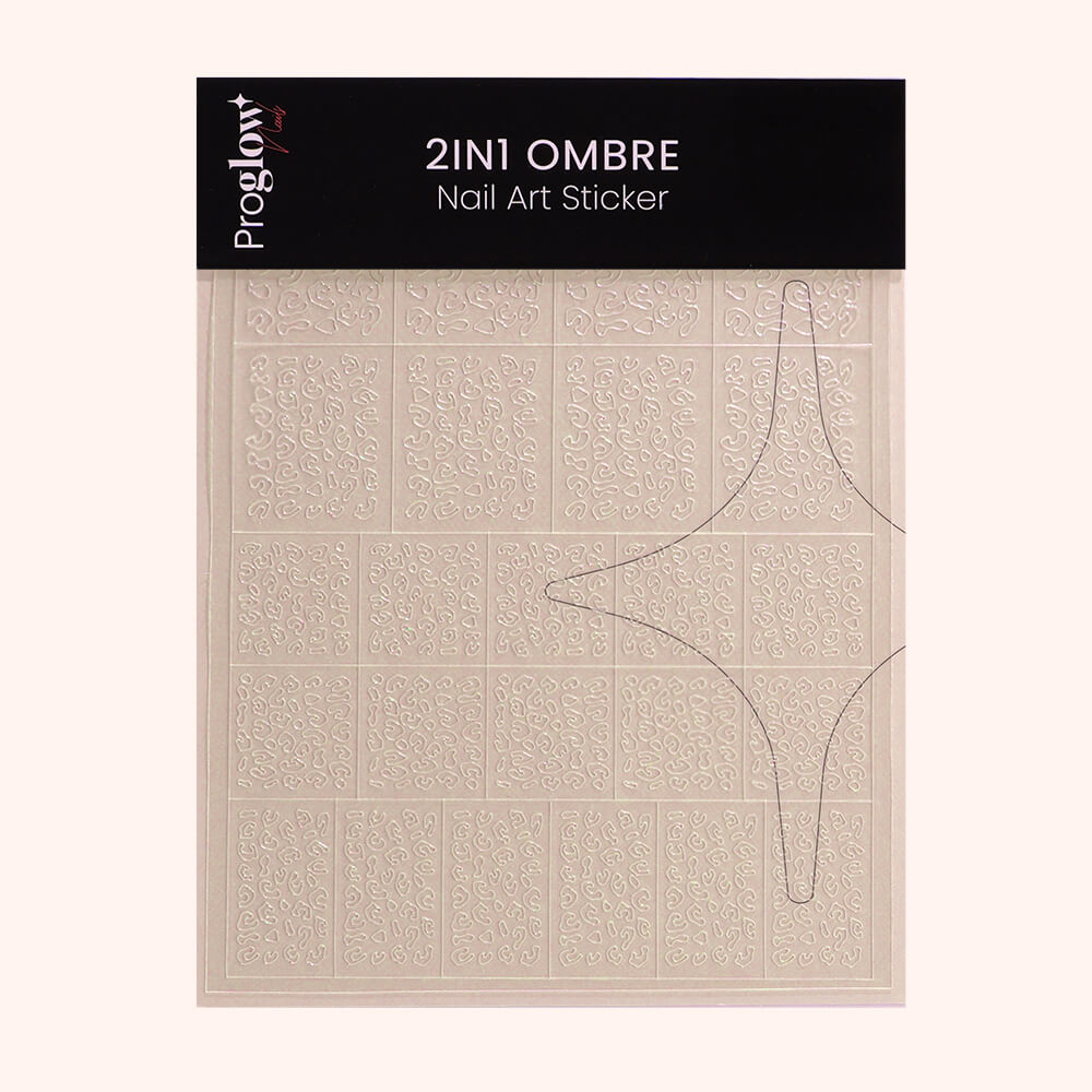 2in1 Ombre Nail Art Sticker - Leopard