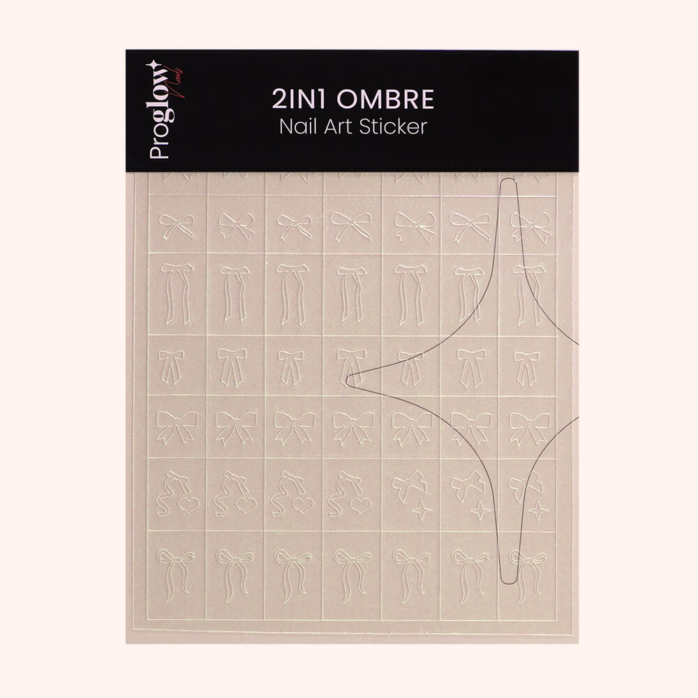 2in1 Ombre Nail Art Sticker - Bow