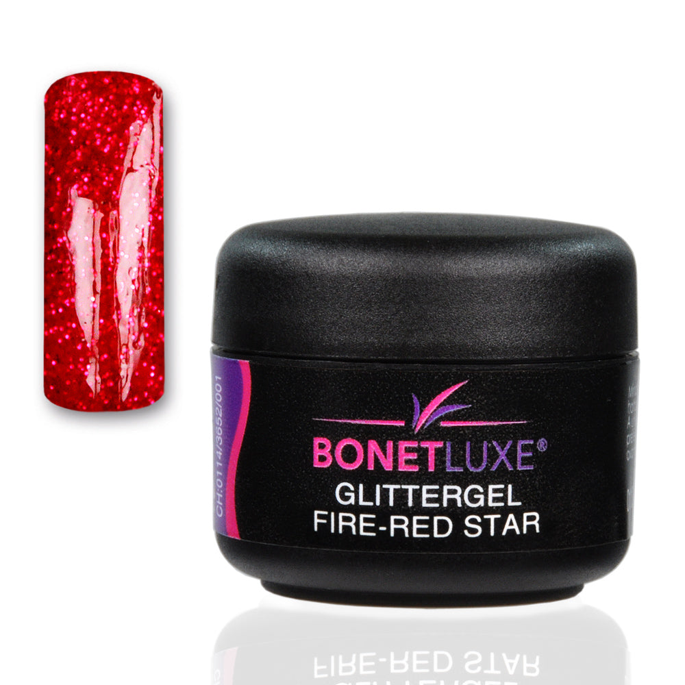 Bonetluxe Glittergel Fire Red Star
