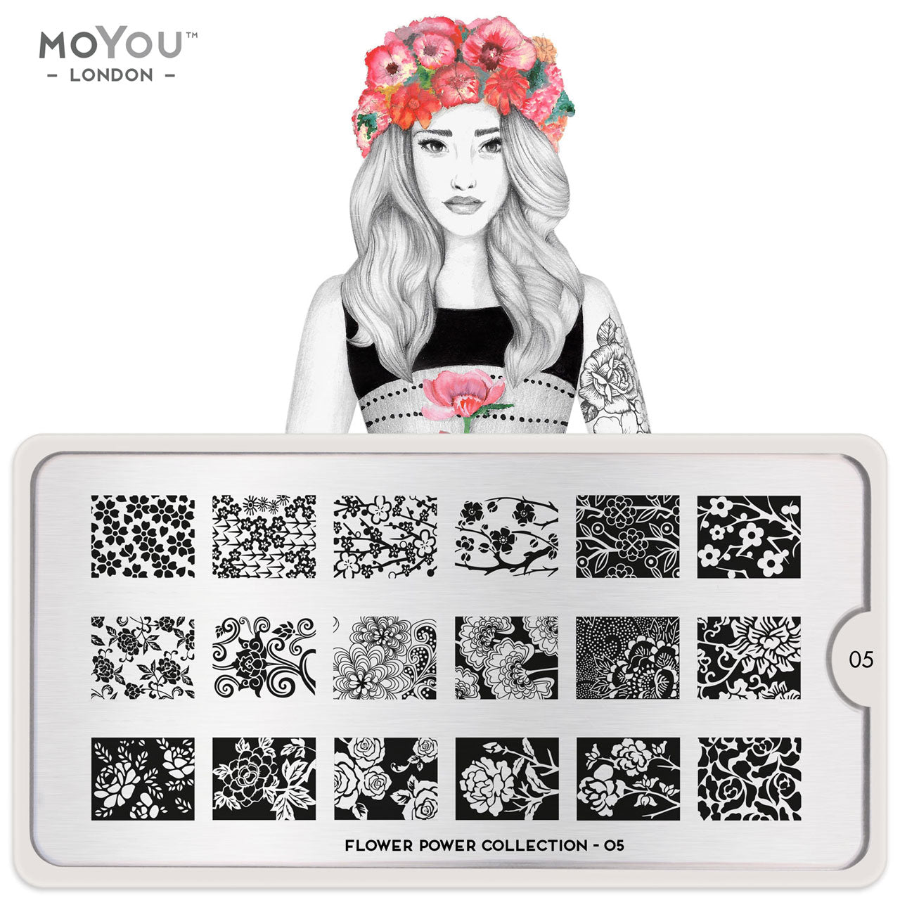 Plaque Stamping Flower Power 05 - MoYou London