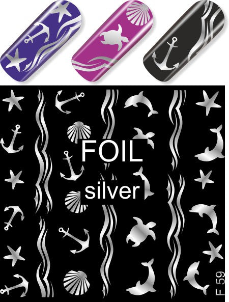 Water Decal F059 silver