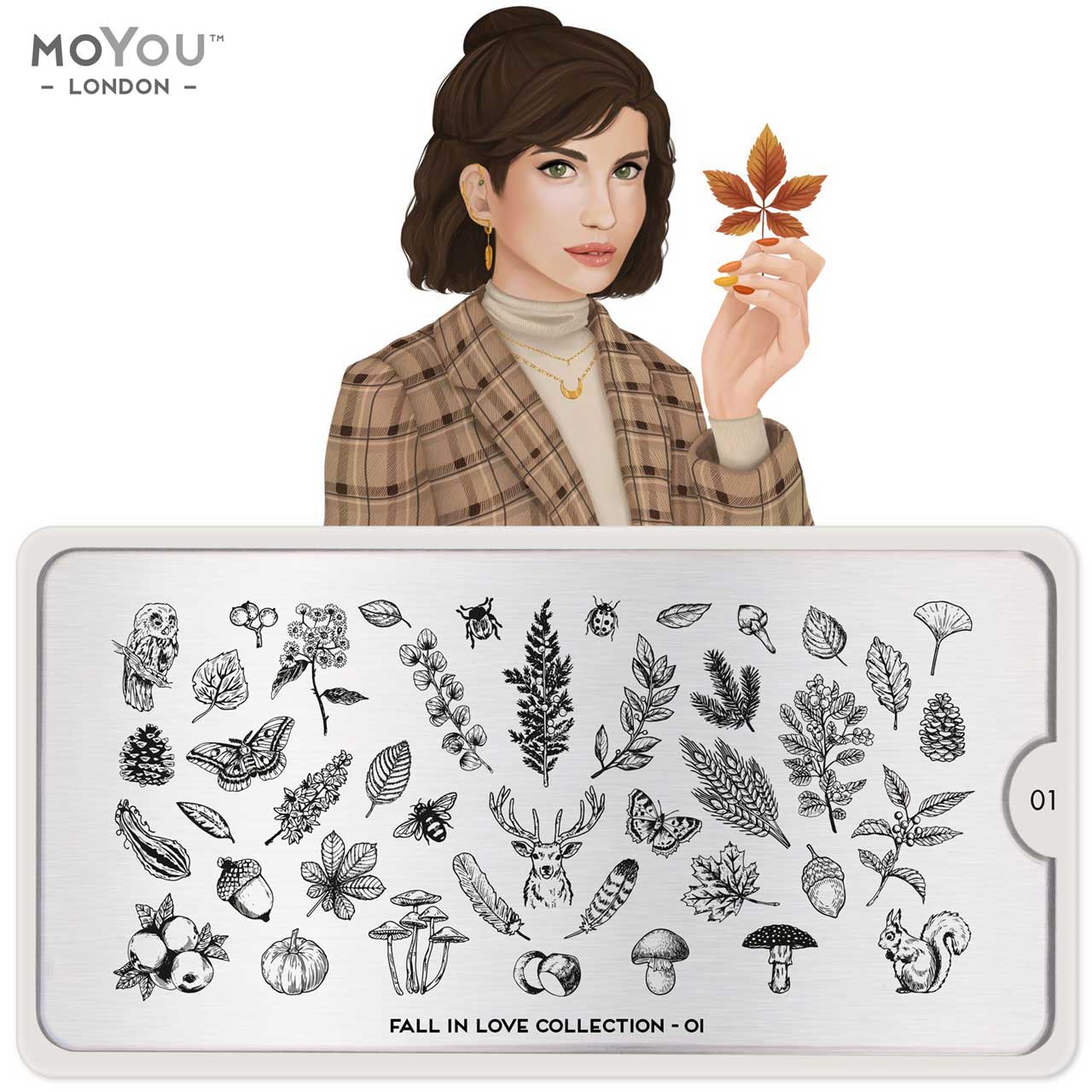 Plaque Stamping Fall in love 01 - MoYou London
