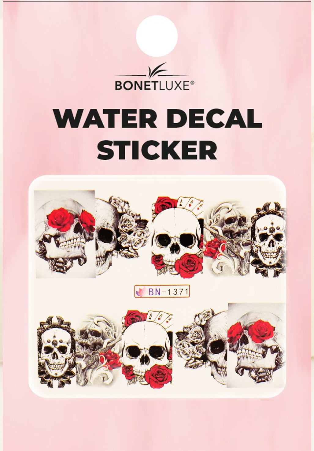 Water Decal Skull Roses 2